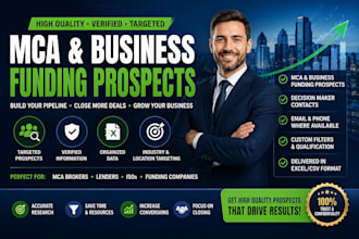 provide verified mca leads, merchant cash advance and business loan leads