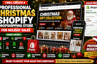 create a professional christmas shopify dropshipping store for holiday sales