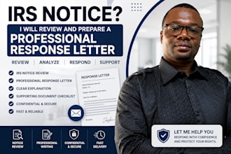 review your irs notice and prepare a professional response letter