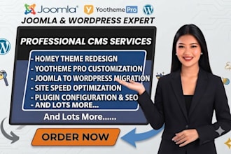 redesign joomla with homey yootheme pro migrate wordpress optimize speed