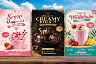 create stunning food, drink, burger and restaurant promotional designs
