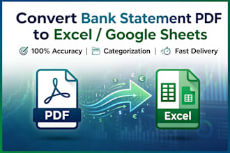convert bank statement PDF to excel and categorize