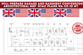 prepare garage and basement conversion architectural mep  hvac plans wa co id mt