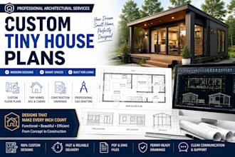 design tiny house plans, small house floor plans and construction drawings