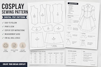 make cosplay sewing pattern eva foam and fabric armor costume pattern and sword