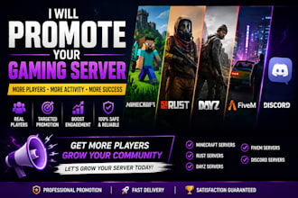promote your minecraft, rust, dayz, fivem or discord server