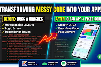 fix android kotlin bugs, clean ui errors, or modify layout