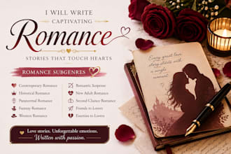be your sizzling romance ebook story or novel ghostwriter