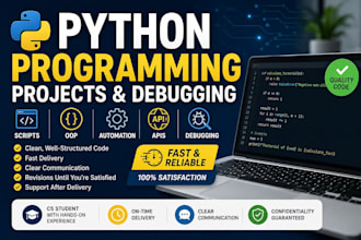 help with python programming, debugging and projects