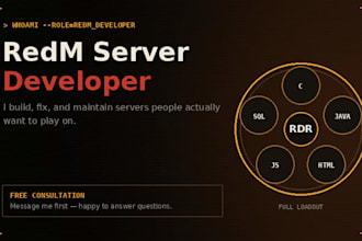 be your fivem server developer, redm server developer, redm vorp server