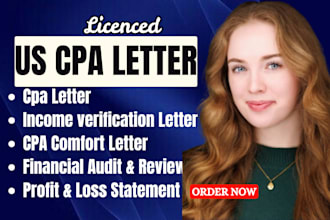 review financial statements, prepare CPA letter, profit and loss as a US CPA