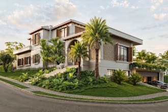 cgi exterior renders for social media, construction plan for hillside building
