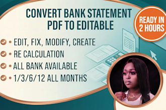 convert PDF bank statements and credit card statements
