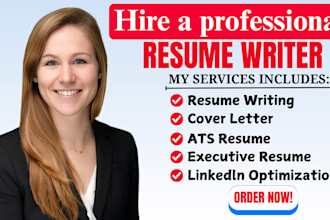 write and revamp resume, cv with cover letter for executive, entry level job