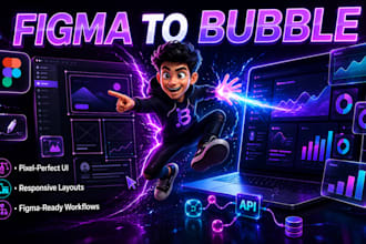 design figma ui ux, convert figma to bubble, fix bugs and optimize speed