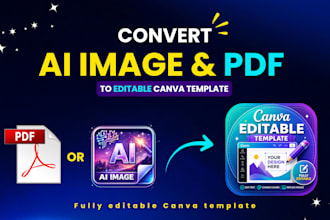 convert PDF ai image and design to editable canva template