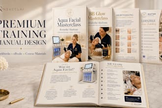 design a premium training manual, workbook or ebook