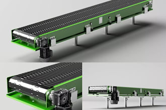 design conveyor system, belt, roller, chain conveyor, pulleys, idlers and frames