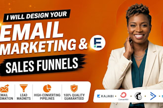 build kajabi sales funnel, online course lead magnet, and email automation