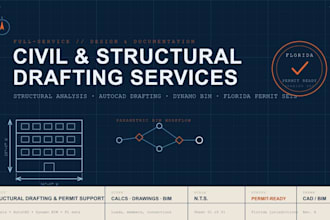 provide civil structural analysis, autocad draft, dynamo bim and florida permit