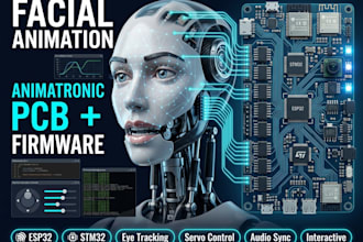 build interactive, facial animation animatronic pcb and firmware solutions