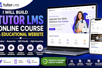 create tutor, lms, online course, educational and lms wordpress website
