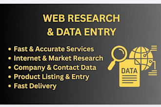 do internet research, web research, and data entry expert