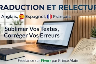 traduire et corriger vos textes en francais espagnol anglais