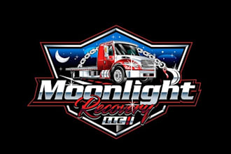 design automotive service logo for a tow truck company