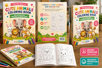 create a professional kids coloring book for KDP and etsy