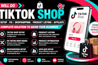 do tiktok shop setup fix tiktok shop dropshipping store product listing affilate