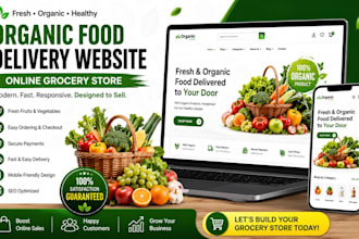 build organic food, fruit and vegetable delivery website online grocery store