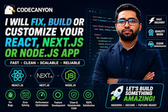 fix bugs and errors in your react nextjs or nodejs application