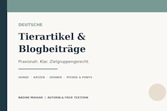 write german pet articles and blog posts