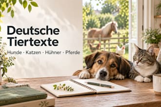 write well researched german pet articles and blog posts