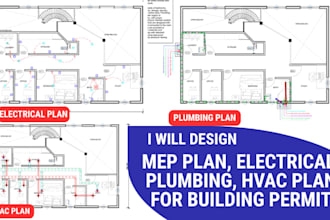 design mep plans electrical plumbing hvac for building permits