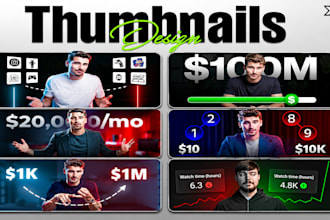design youtube thumbnail, thumbnail design, custom thumbnail and banner design