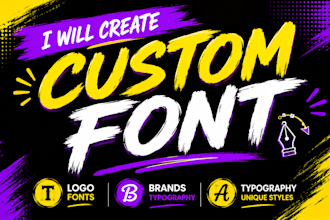 create unique custom font typography typeface in ttf and otf for your brand