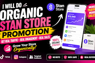 do organic stan store marketing stan store promotion stan store digital products