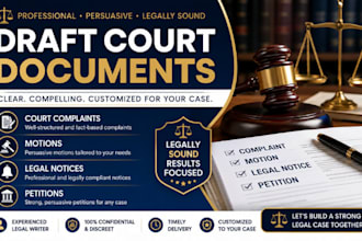 draft court complaints, motions, legal notices, and petitions