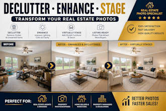 declutter, enhance, and virtually stage real estate photos