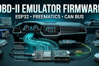 develop obd ii emulator firmware using esp32, freematics and can bus