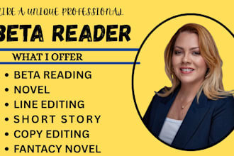 beta read and copy edit line edit and fantacy novel short story