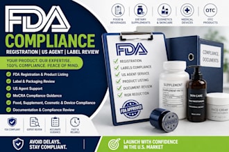 handle fda registration, compliance, US agent and label review