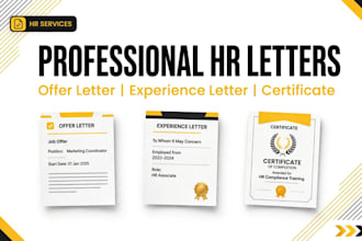 design hr certificate,offer letter and experience letter