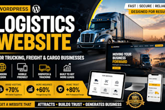 design wordpress logistics website for trucking freight cargo website