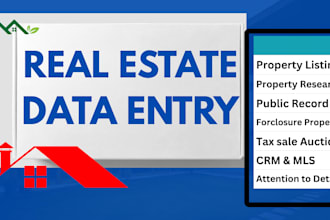 manage real estate data entry, property listing, property research