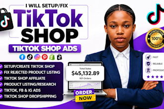setup tik tok shop, tik tok affiliate and tiktok shop ads