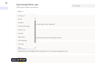 build a simple client CRM tracker for coaches and consultants
