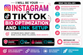 be you instagram tiktok bio optimizations and link setup in bio